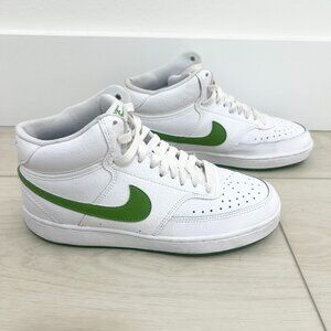 Nike Court Vision Mid Chlorophyll White Green High Top Sneakers Womens 8 Retro